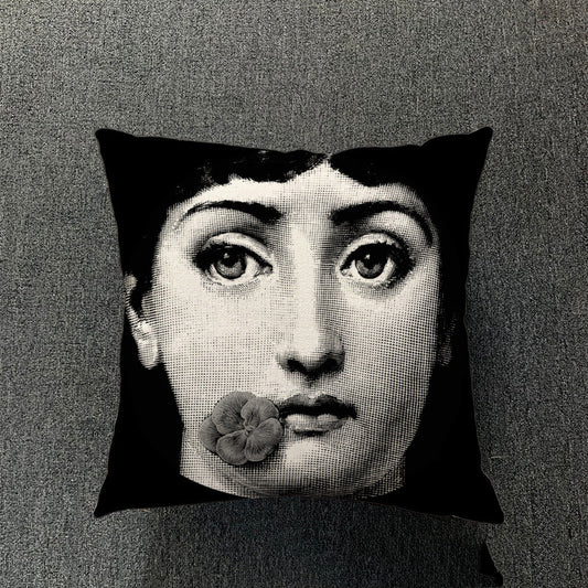Funda de Almohada de Algodón y Lino para Sala de Estar