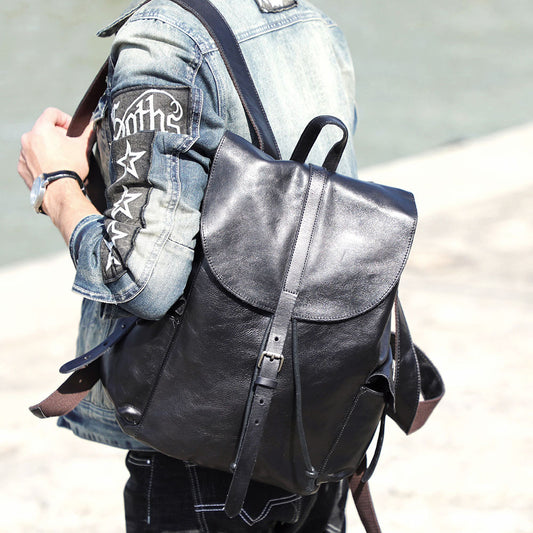 Mochila de Cuero Premium Gran Capacidad