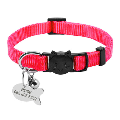Collar de Seguridad Ajustable para Gatos con Cierre de Liberación Rápida y Placa de Identificación Personalizada - Image 15