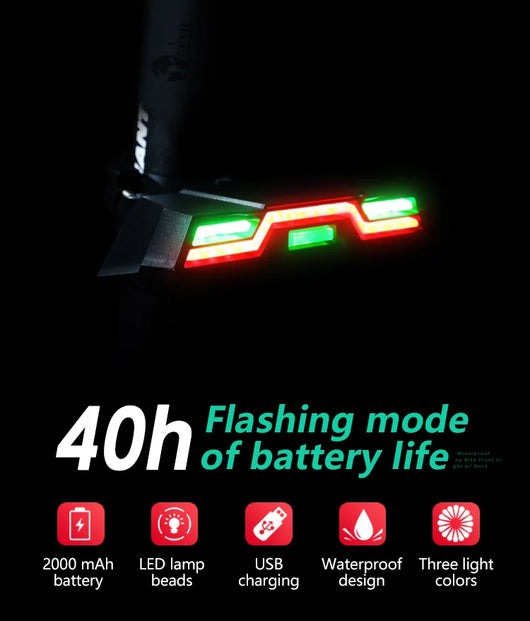 Luz Trasera para Bicicleta USB Recargable - 3 Colores - Image 7