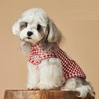 Chaleco Escocés sin Mangas para Perro Maltés y Schnauzer Teddy en Rojo - Image 6