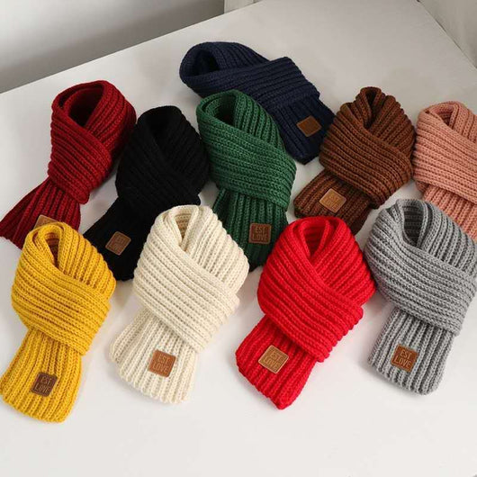 Bufanda Infantil Tejida de Invierno en Colores Sólidos