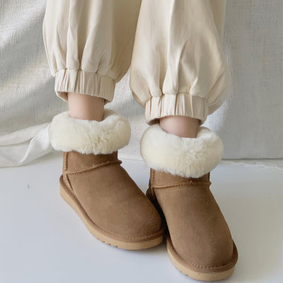 Botas de Nieve para Mujer con Plataforma de Cuero y Forro Polar - Image 12