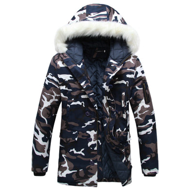 Abrigo Acolchado Camuflaje con Cuello de Piel Sintética - Image 10