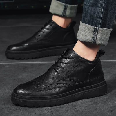 Zapatos de Cuero Premium Estilo Británico para Hombre - Botines Altos Versátiles - Image 19