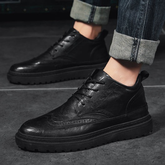 Zapatos de Cuero Premium Estilo Británico para Hombre - Botines Altos Versátiles - Image 19