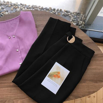 Pantalón de Vestir Cintura Alta Holgado Cropped - Corte Moderno y Cómodo - Image 6