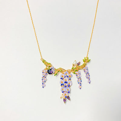 Collar con Aretes de Flor de Glicina - Accesorios de Lujo Minimalista - Image 28