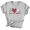Playera Mujer Manga Corta Peace Love Alfabeto Béisbol