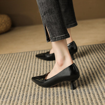 Zapatos de Tacón Medio con Punta Fina y Detalles Calados - Tallas Grandes - Image 22
