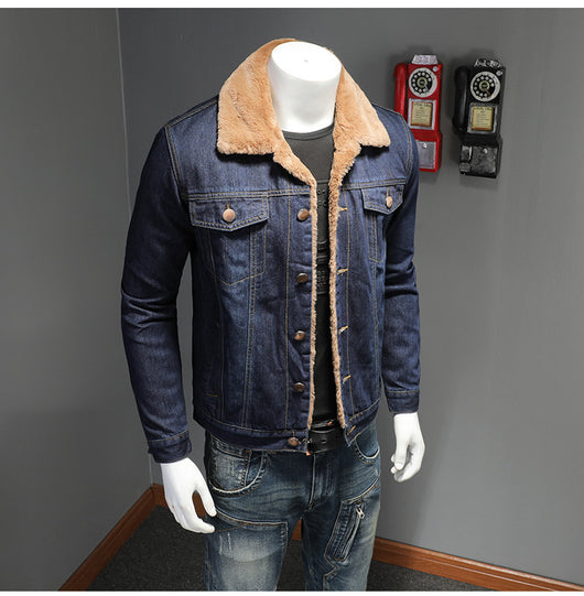 Chaqueta Denim Forrada Gruesa Estilo Japonés para Hombre - Image 10