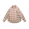 Camisa de Cuadros Combinados Manga Larga Unisex