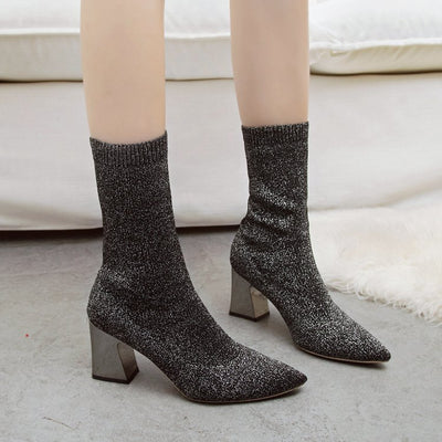Botas de Tacón Alto Punta Fina Caña Media - Estilo Elegante para Mujer - Image 4