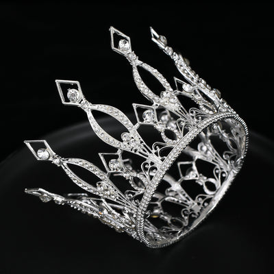 Corona Dorada Novia Círculo Completo Decoración Noble para Sesiones de Fotografía - Image 9