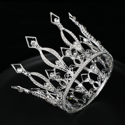 Corona Dorada Novia Círculo Completo Decoración Noble para Sesiones de Fotografía - Image 9