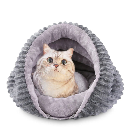 Cama Túnel Concha para Gatos - Nido Cálido y Acogedor Todo Clima