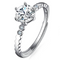 Platinum Diamond Ring Moissanite Ring D Color 1 Carat Opening 4 Styles
