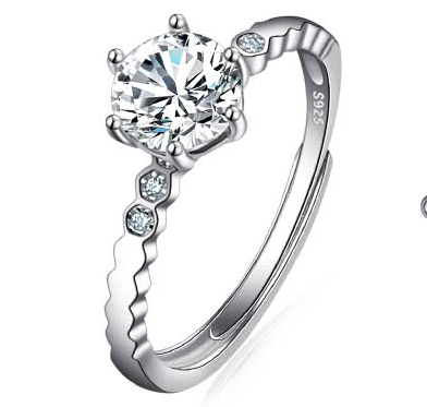 Anillo de Diamante Moissanita Platino D Color 1 Quilate Ajustable - Image 4
