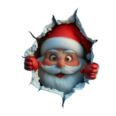 Vinilo Decorativo Papá Noel Rompiendo la Pared - Efecto 3D - Image 5