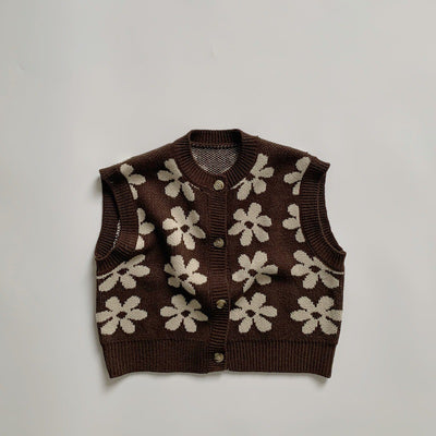 Chaleco Tejido Flores Retro Estilo Coreano para Niños - Image 5