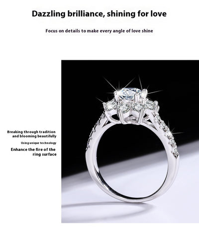 Anillo de Plata 925 con Moissanita Floral para Mujer - Image 12