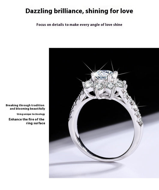 Anillo de Plata 925 con Moissanita Floral para Mujer - Image 12