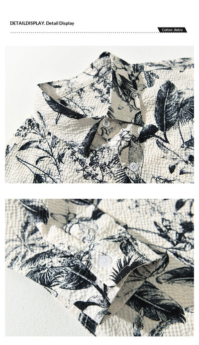 Camisa Retro Estampada de Manga Larga para Hombre - Image 12