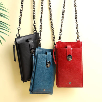 Bolso para Celular en Cuero Genuino - Cartera Táctil para Dama