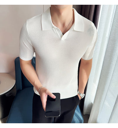 Polo Casual Transpirable con Cuello en V para Hombre - Image 13