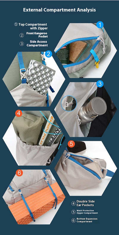 Mochila de Senderismo Gran Capacidad para Aventuras al Aire Libre - Image 19