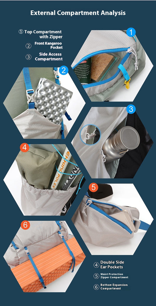 Mochila de Senderismo Gran Capacidad para Aventuras al Aire Libre - Image 19