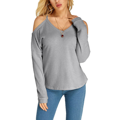 Blusa de Punto V-Neck Manga Larga con Detalle Dovetail - Image 2