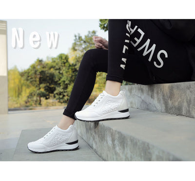 Zapatillas Blancas Casuales Elevadas Estilo Tendencia - Image 16
