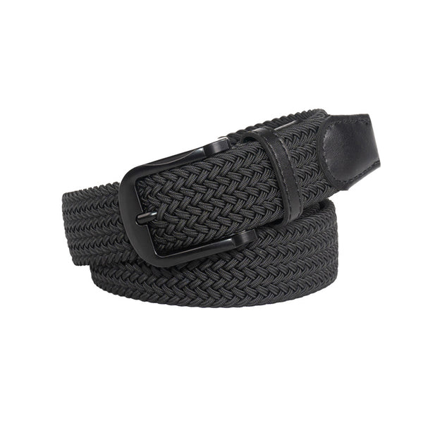 Cinturón Elástico Trenzado Negro Puro sin Agujeros para Hombre - Image 5