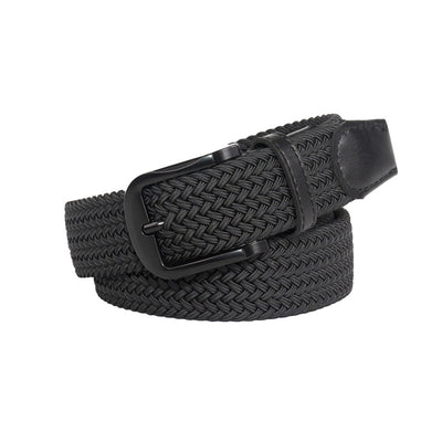 Cinturón Elástico Trenzado Negro Puro sin Agujeros para Hombre - Image 5
