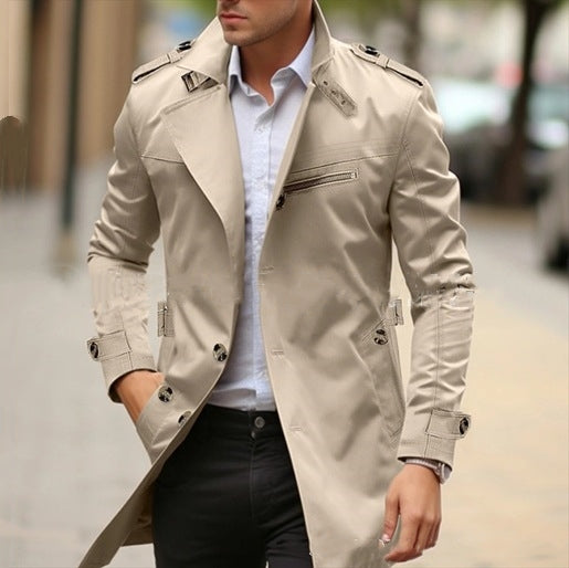 Chaqueta Casual Tipo Solapa para Hombre Talla Grande - Corte Medio Otoño - Image 2