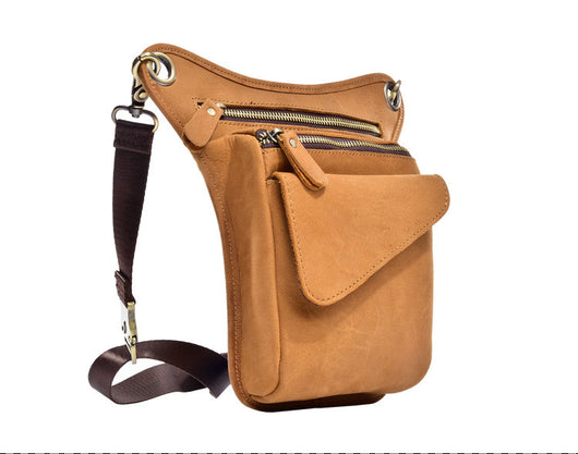 Bolsa Táctica de Cuero Genuino para Hombre - Riñonera Outdoor Ajustable - Image 12
