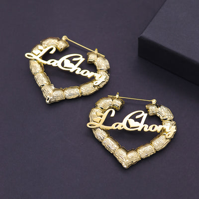 Aretes Personalizados de Acero Titanio y Bambú Redondos - Image 8