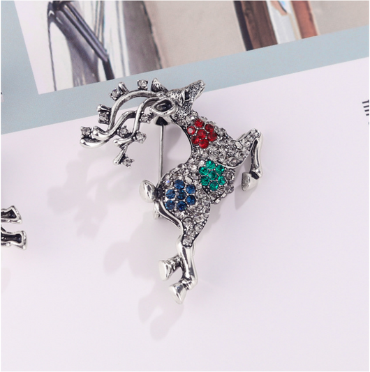 Broche Navideño Venado Sika Europeo Americano - Image 4