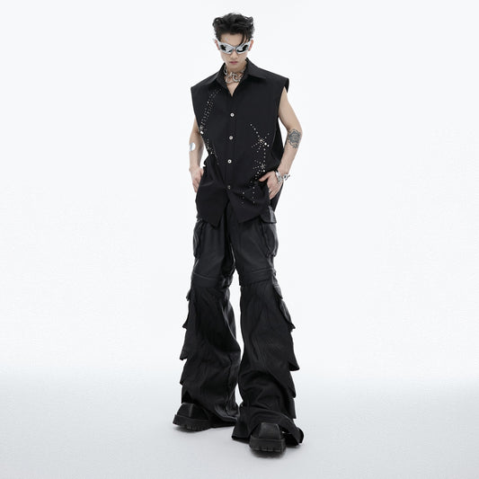 Pantalones Bootcut Casuales con Diseño Calado para Hombre