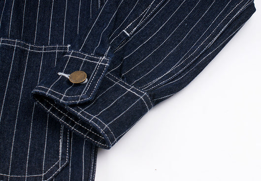 Chaqueta de Mezclilla con Rayas Verticales en Colores Primarios - Image 16