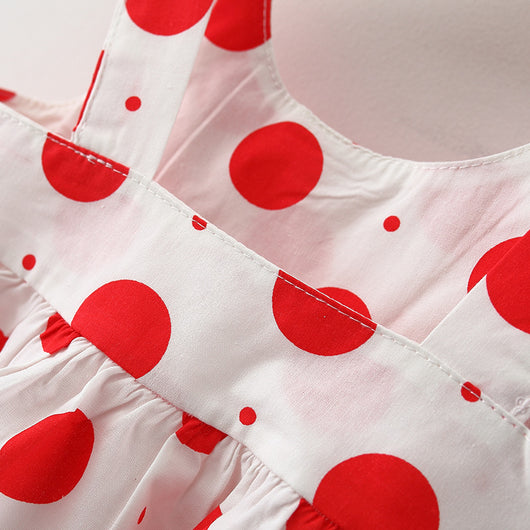 Conjunto Infantil Coreano con Lunares: Top Tirantes y Falda - Image 17