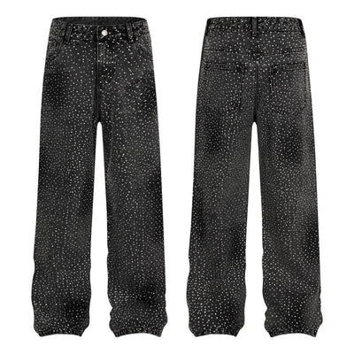 Pantalones Jeans Rectos Anchos con Detalles de Strass - Diseño Casual Moderno - Image 51