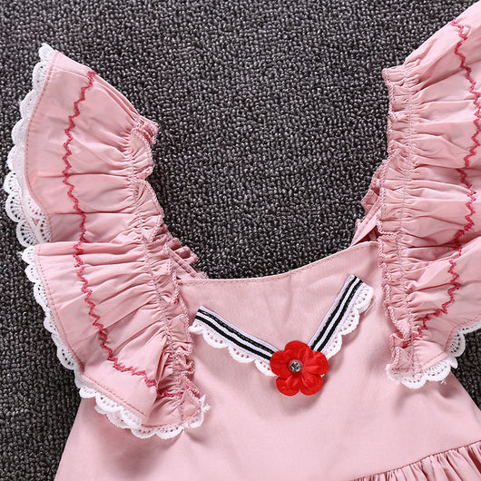 Vestido Infantil Corto de Encaje Ajustado y Elegante - Image 14