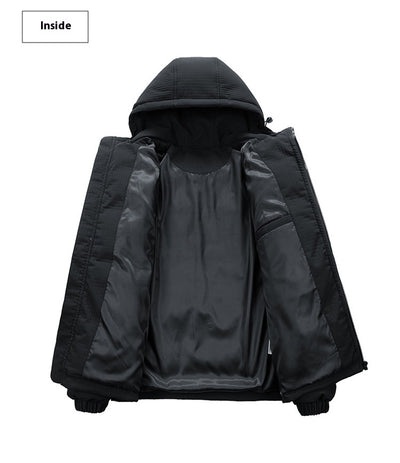 Chaqueta Acolchada de Invierno para Hombre con Capucha y Estampado Urbano - Image 8