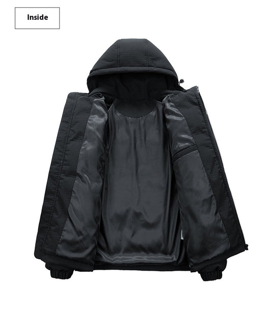 Chaqueta Acolchada de Invierno para Hombre con Capucha y Estampado Urbano - Image 8