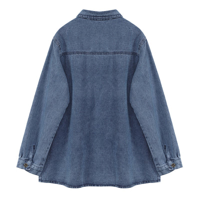 Chaqueta Denim Retro Suelta para Mujer - Diseño Moderno de Manga Larga - Image 5
