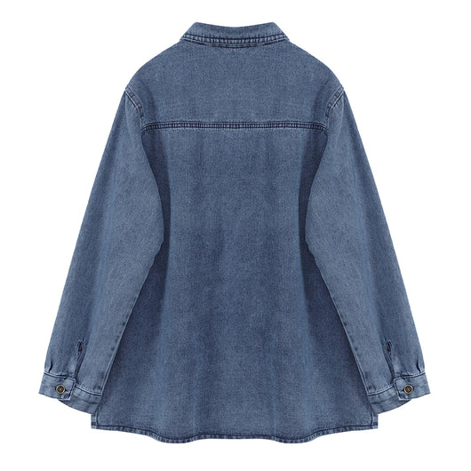Chaqueta Denim Retro Suelta para Mujer - Diseño Moderno de Manga Larga - Image 5