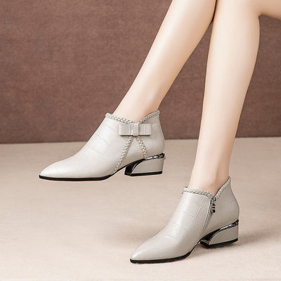 Botines para Mujer con Detalle de Moño Lateral y Cremallera - Image 5