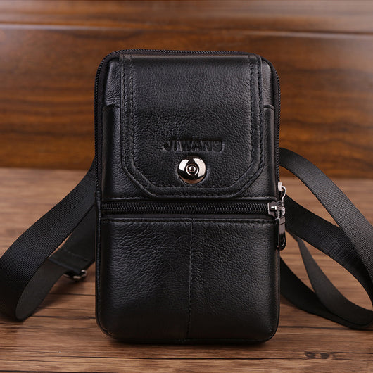 Bolsa Cintura de Cuero Genuino con Mochila Pequeña Multifuncional - Image 3